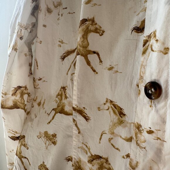 GANNI Horse Print Ruffle Collar Shirt – “Weston” – Organic Cotton – Size 36 - Picture 5 of 5